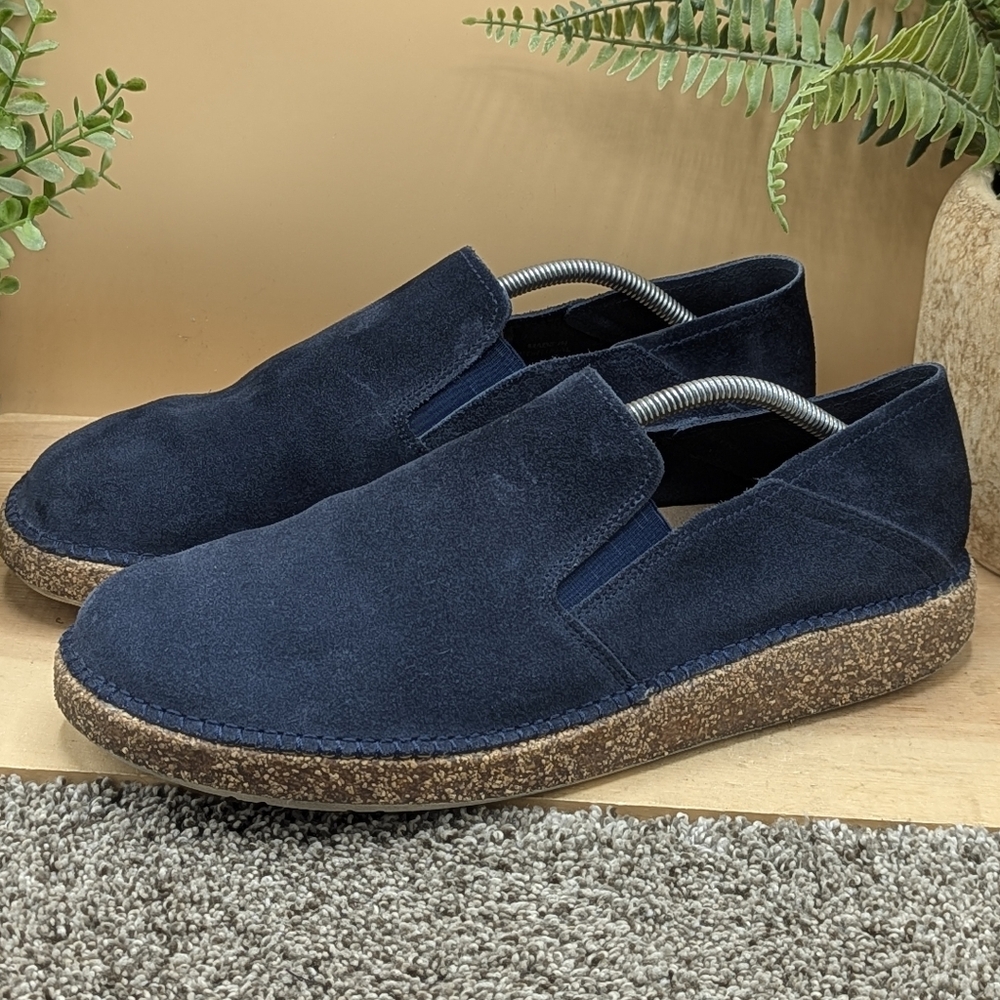 Birkenstock Callan 45 Mens Size 12W Blue Suede Leather   Slip-On Shoes Casual